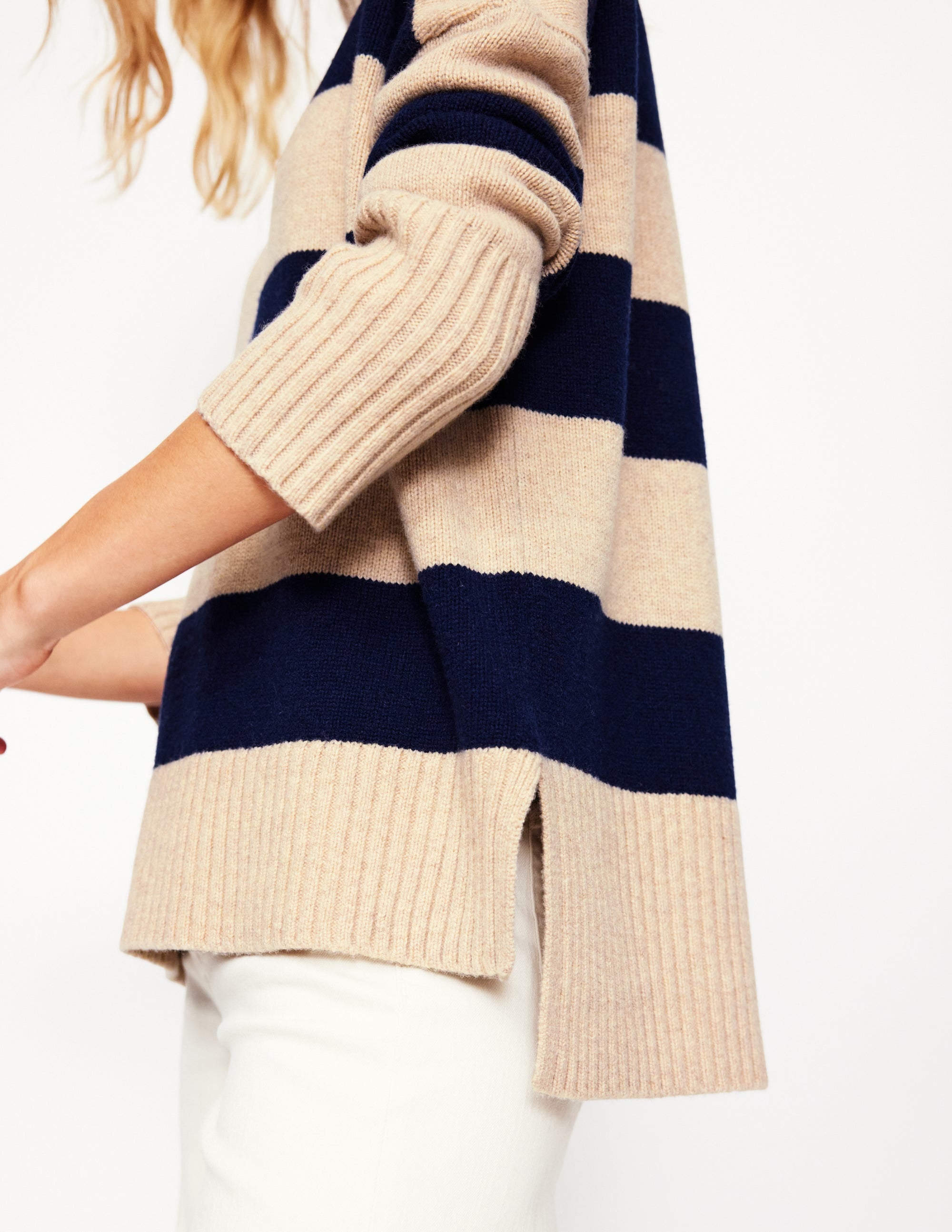 Pull Jessica oversize-Mélange Chinchilla, Marine - Image 3