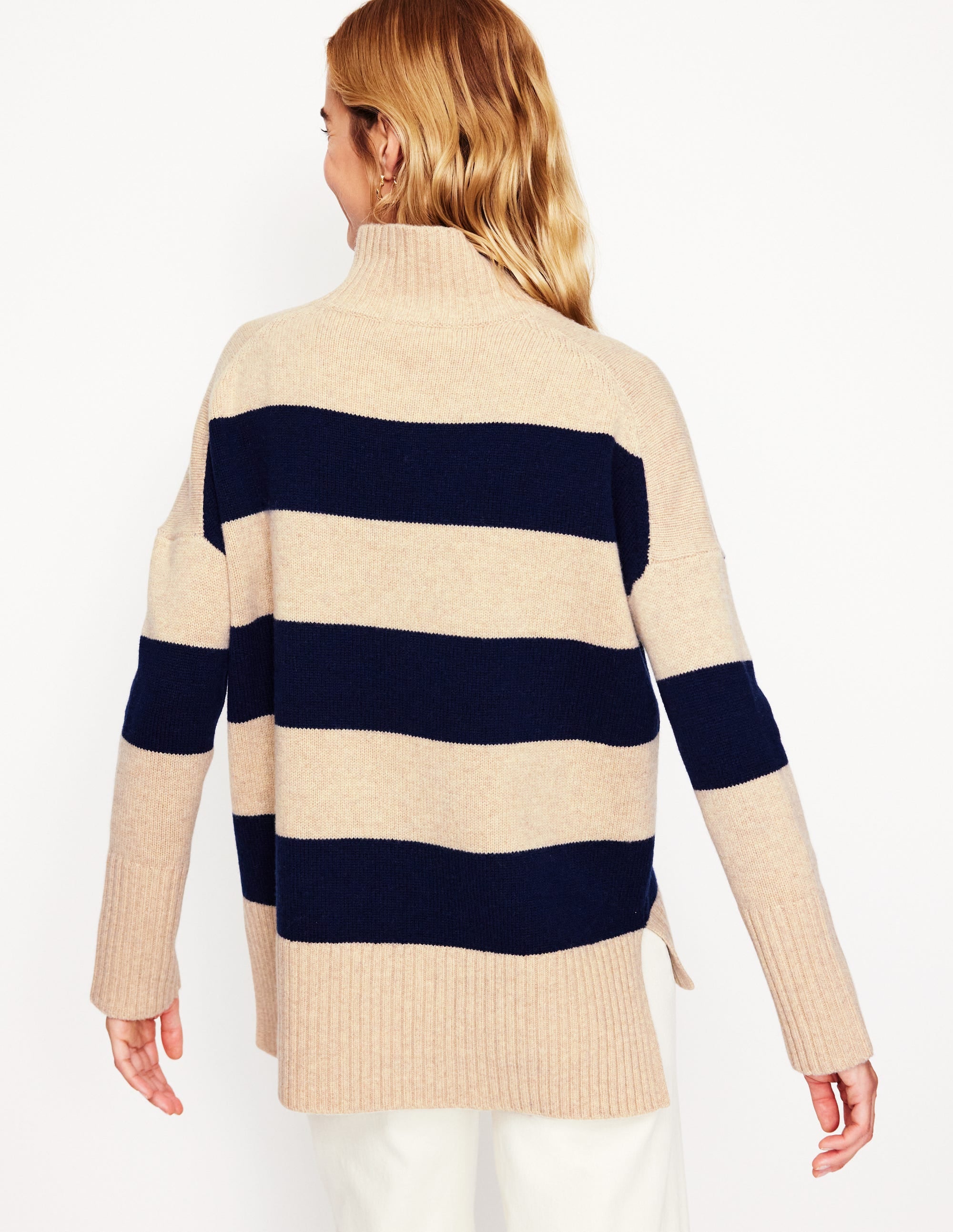 Pull Jessica oversize-Mélange Chinchilla, Marine - Image 4