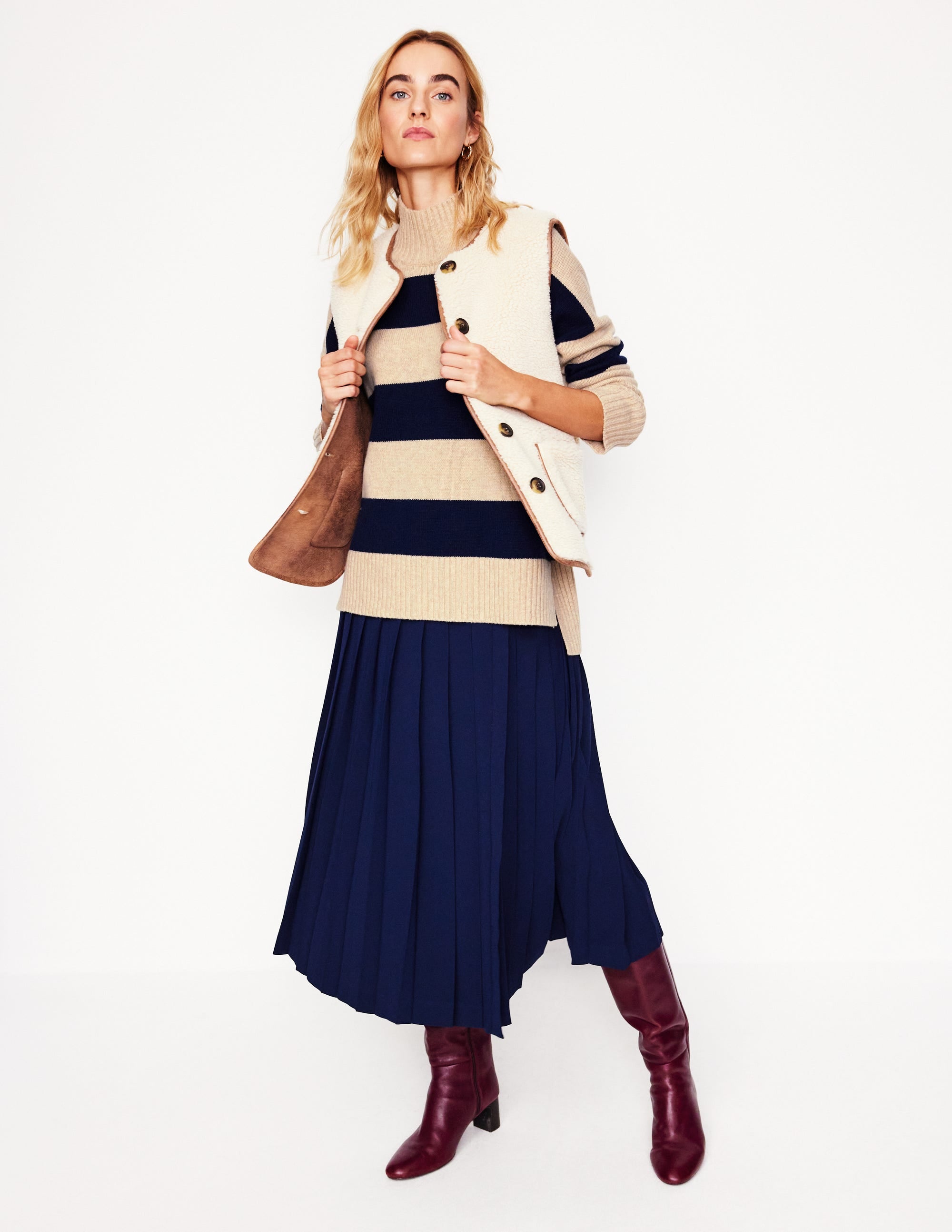 Pull Jessica oversize-Mélange Chinchilla, Marine - Image 7