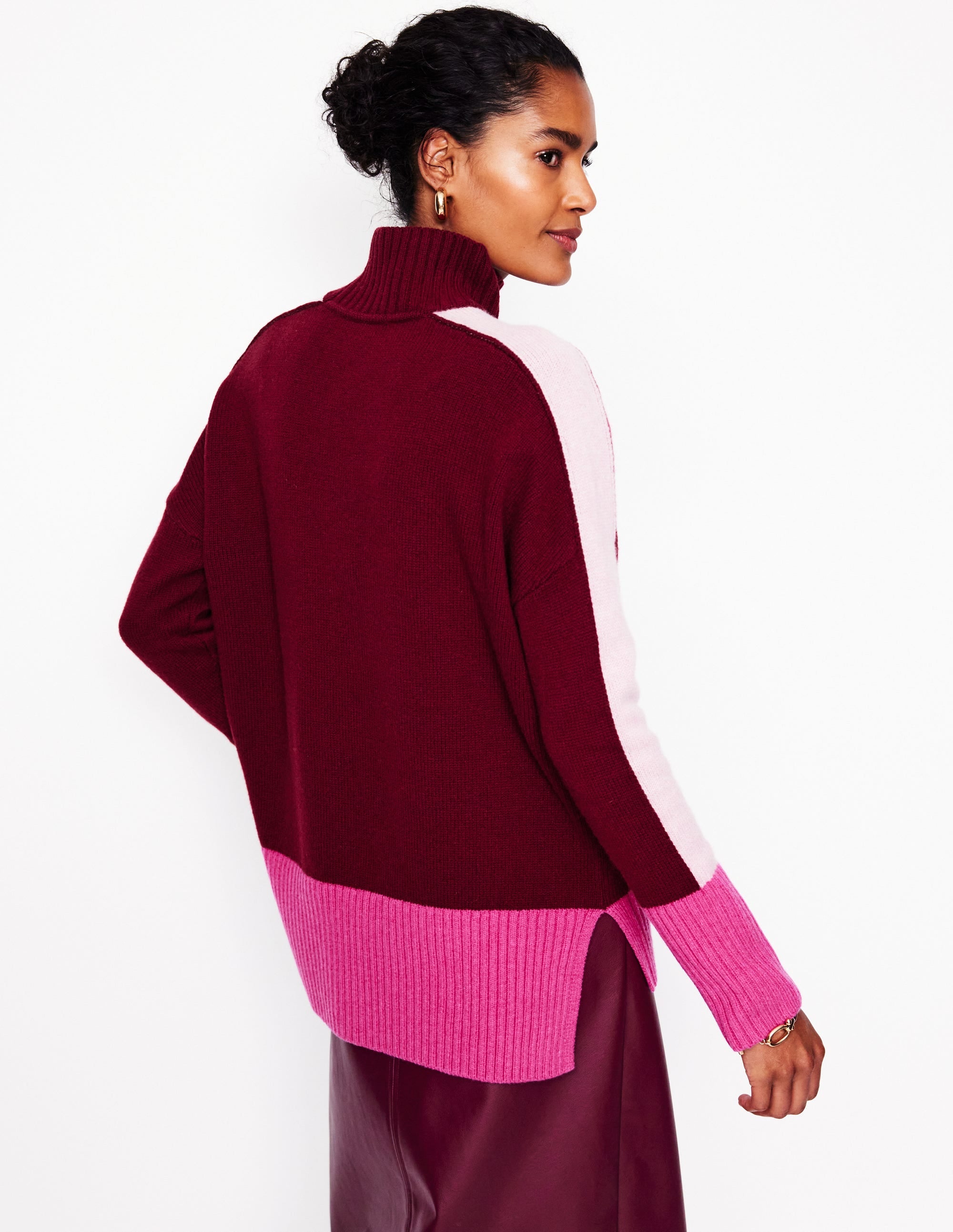 Pull Jessica oversize-Wistéria Foncé, Bloc de Couleur - Image 3