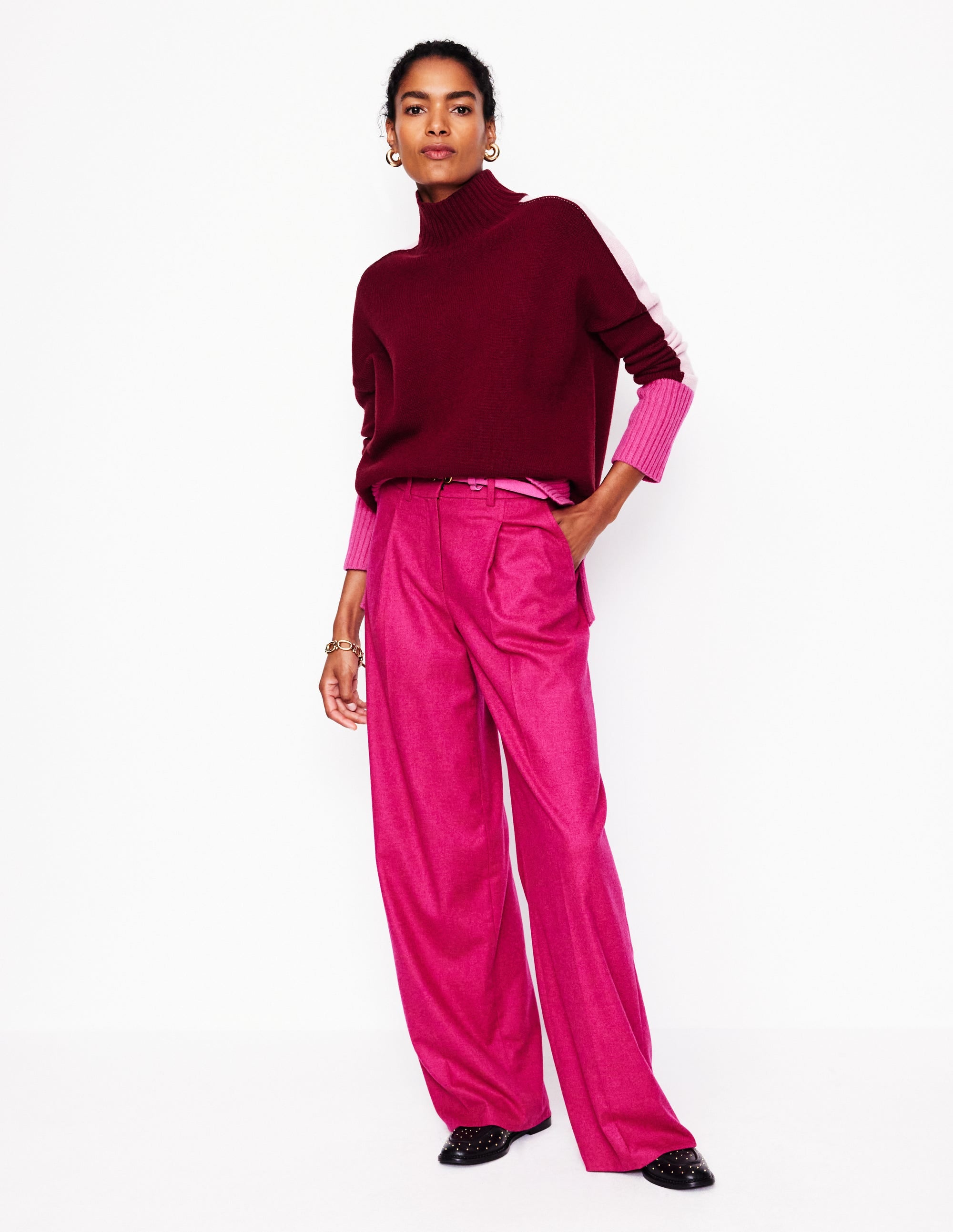 Pull Jessica oversize-Wistéria Foncé, Bloc de Couleur - Image 6