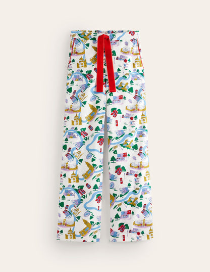 Brushed Cotton Pyjama Trousers-Multi, London Town