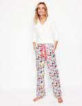 Bas de pyjama en coton brossé-Bois, multi
