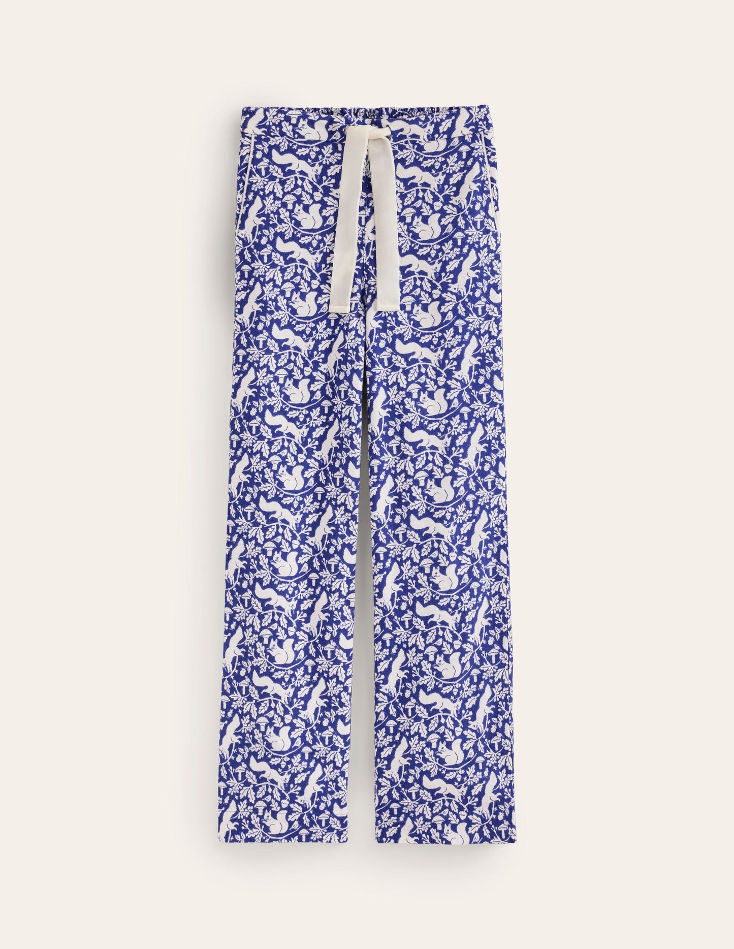 Brushed Cotton Pyjama Trousers-Blue, Woodland Squirrel