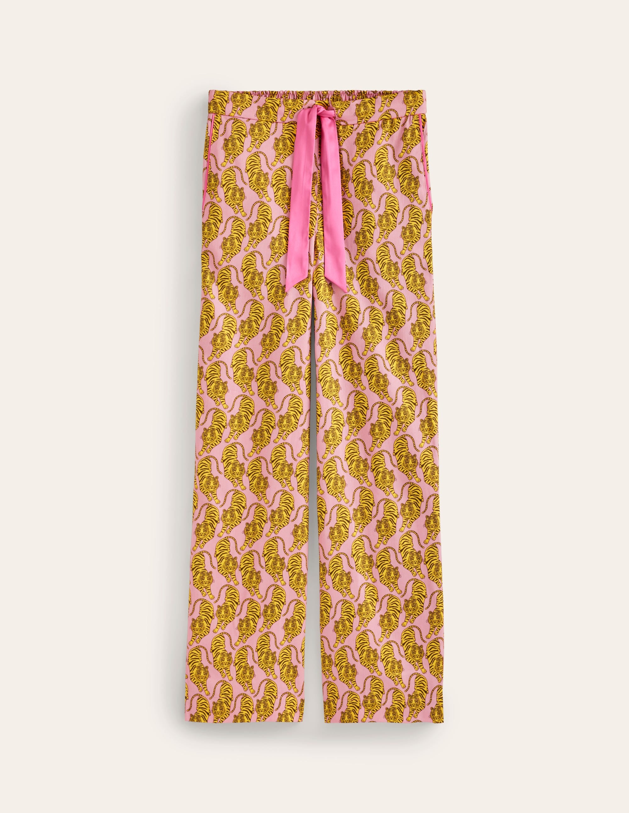 Cotton Sateen Pyjama Trousers-Ceylon Yellow, Tiger - Image 5