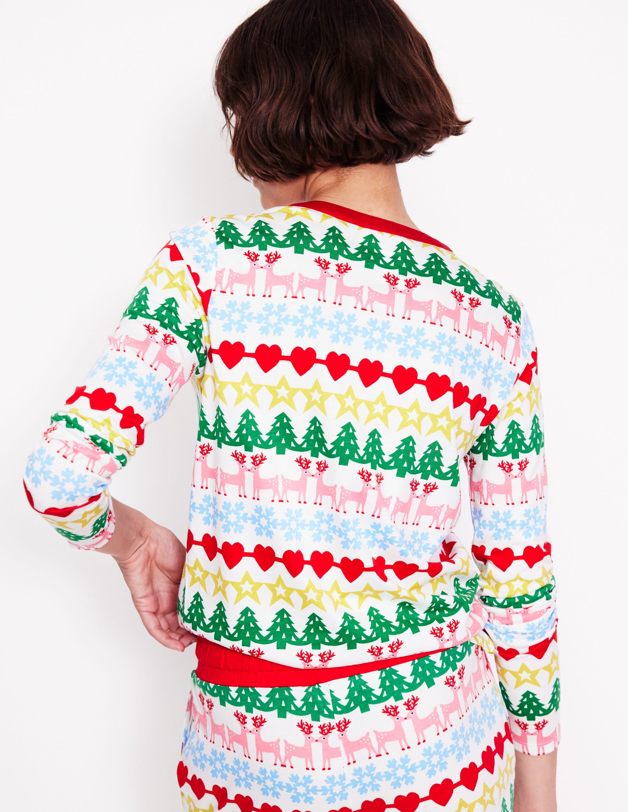 Langärmliges Jersey-Schlafanzugoberteil-Bunt, Lebkuchen Fair-Isle - Image 3