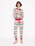 Jersey Pyjama Bottoms-Multi, Gingerbread Fairisle
