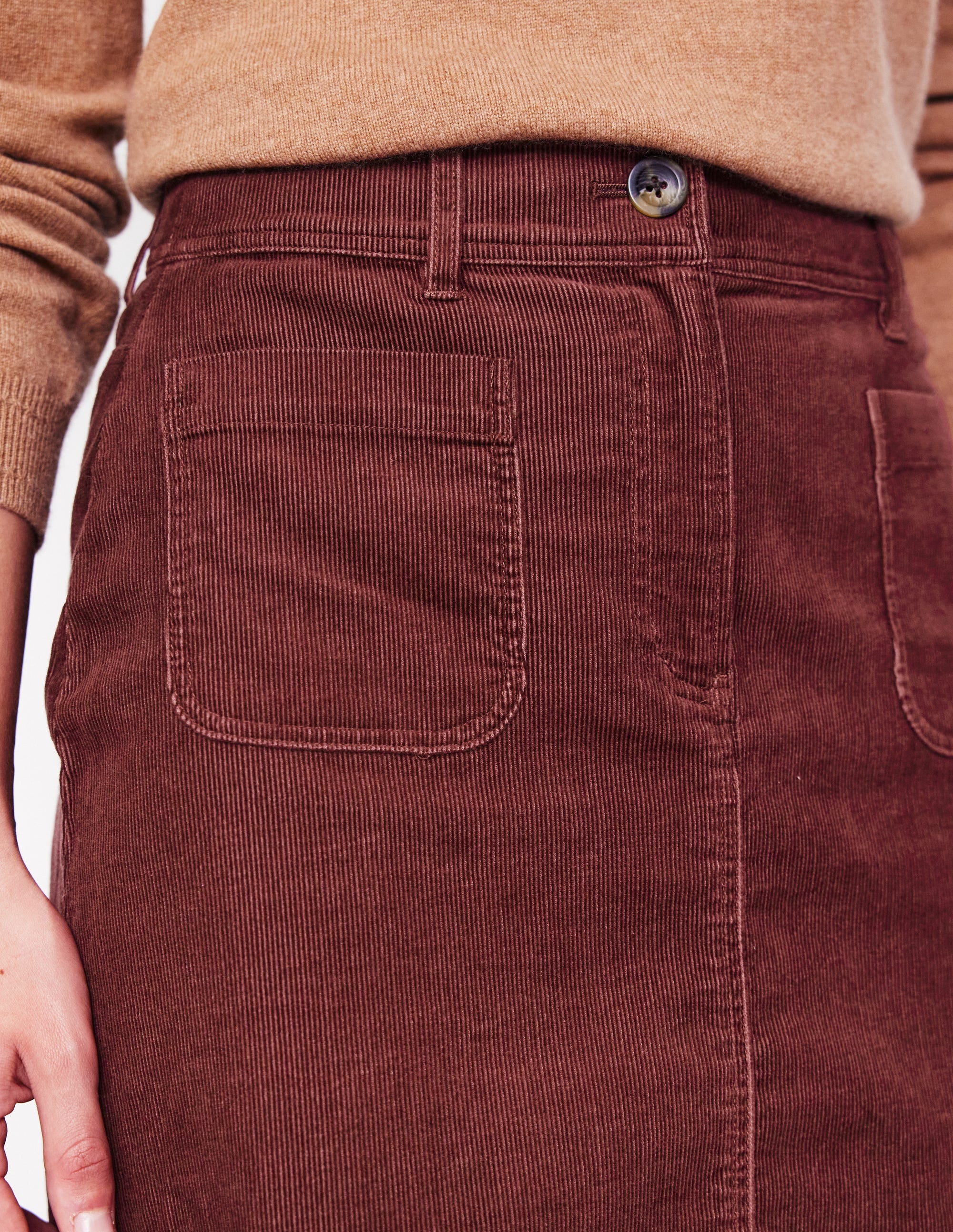 Estella Cord Skirt-Chestnut - Image 2