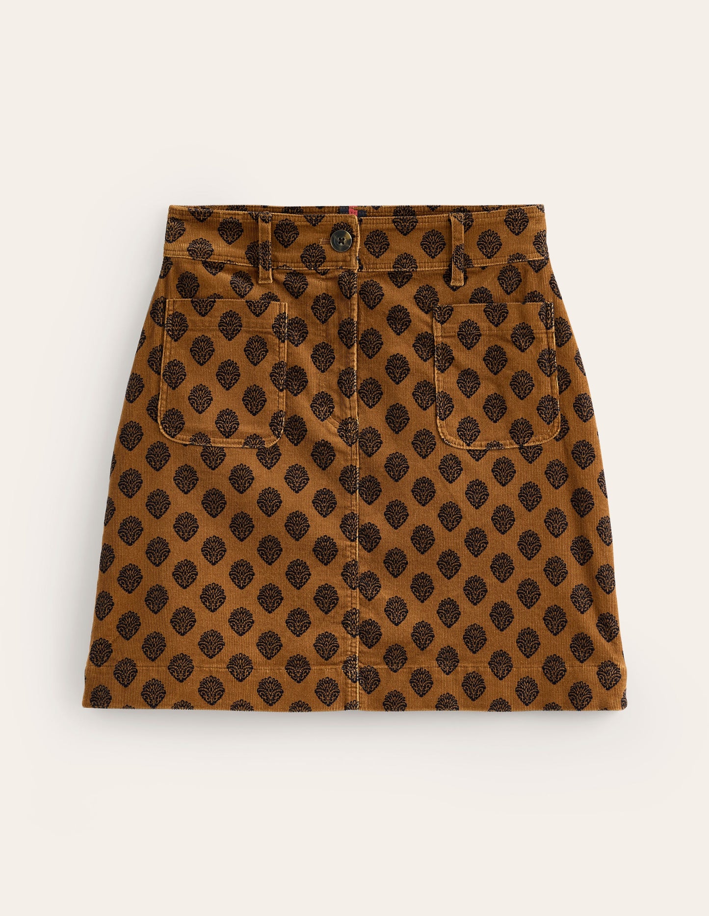 Estella Cord Skirt-Rubber, Ornate Stamp