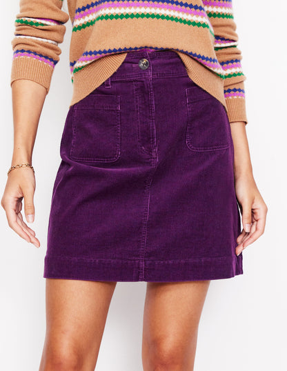 Estella Cord Skirt-Damson