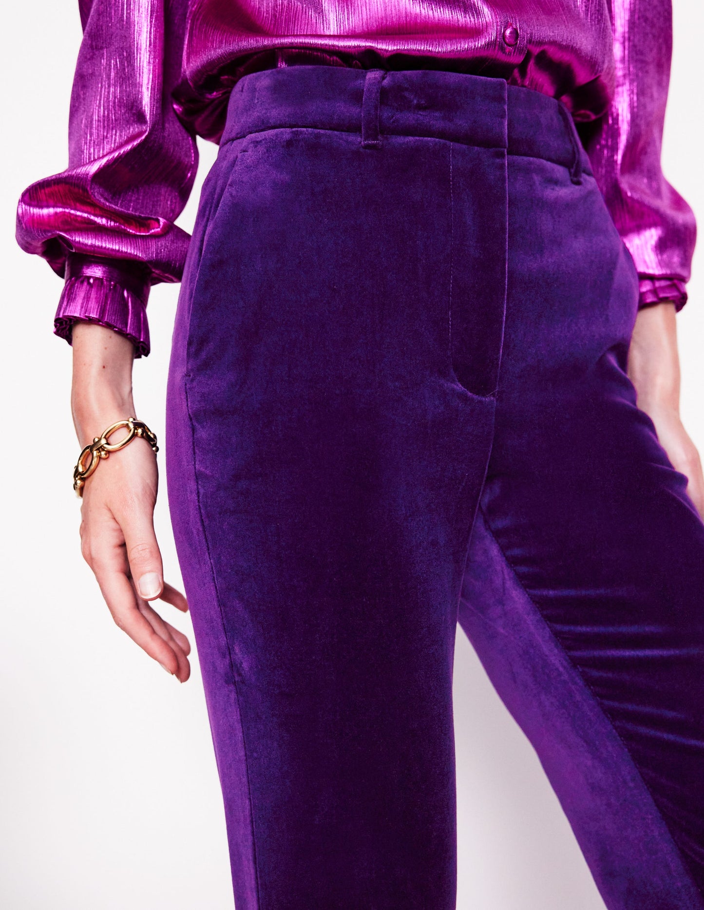 Pantalon Kew en velours-Violette