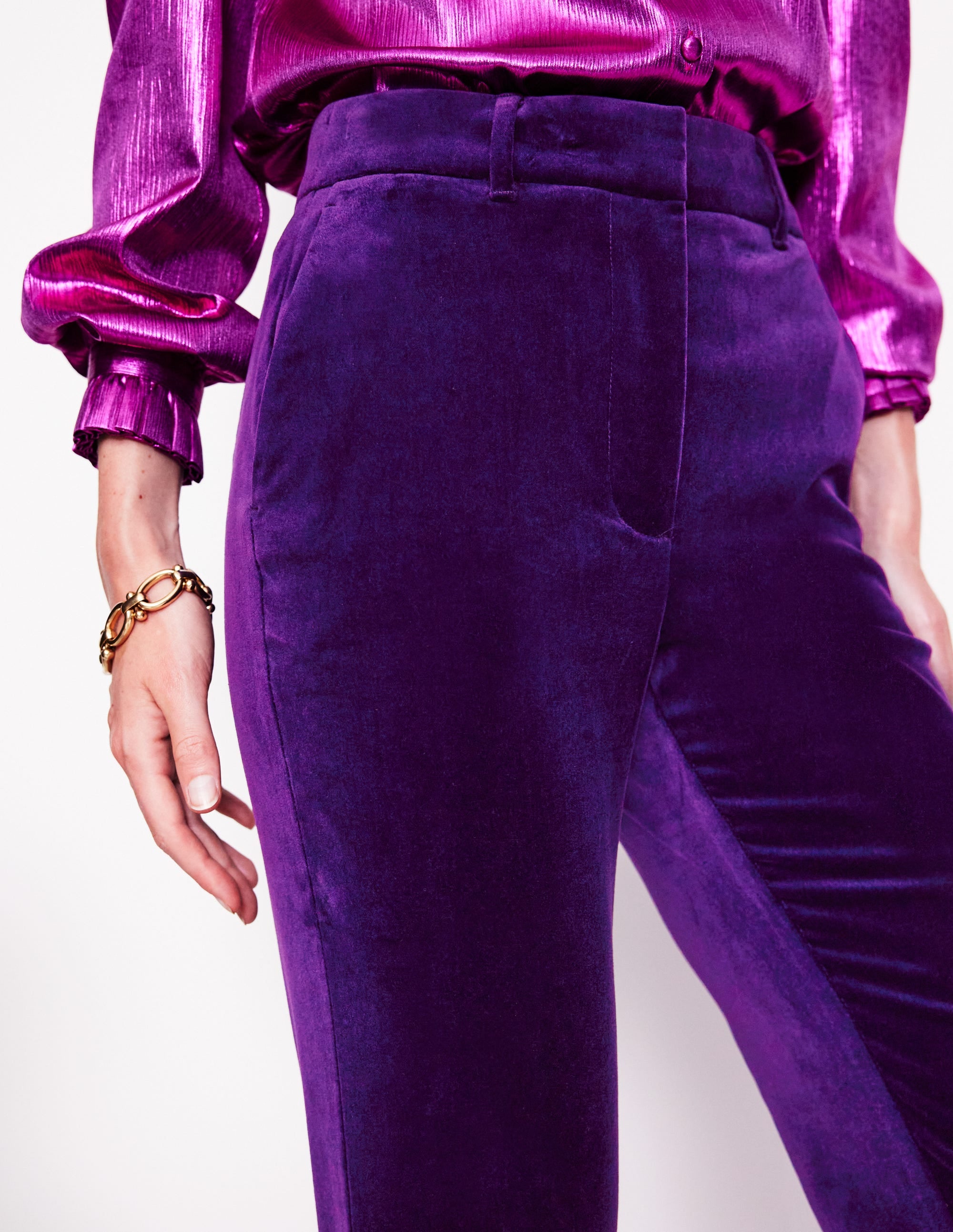 Pantalon Kew en velours-Violette - Image 2