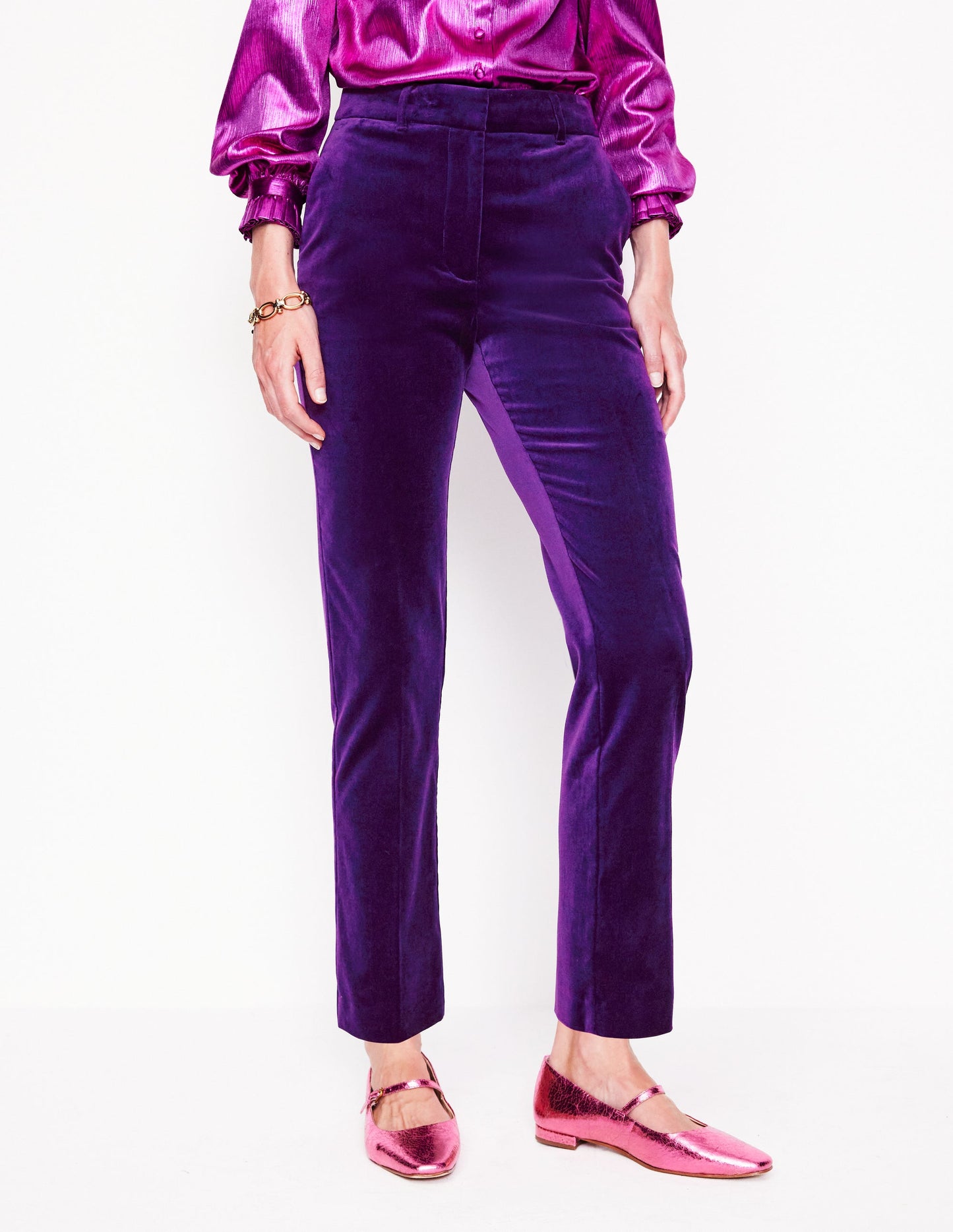 Pantalon Kew en velours-Violette