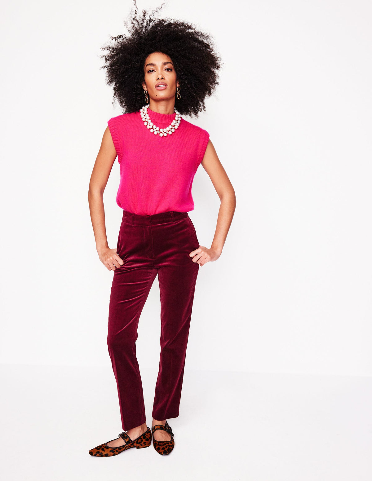 Kew Samthose-Beatnik Red/Dark Burgundy - Image 1