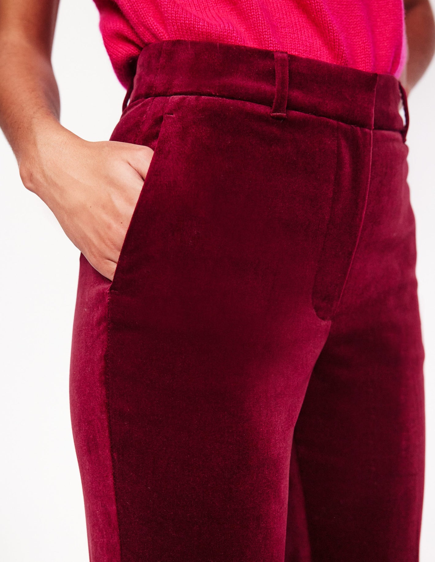 Kew Samthose-Beatnik Red/Dark Burgundy