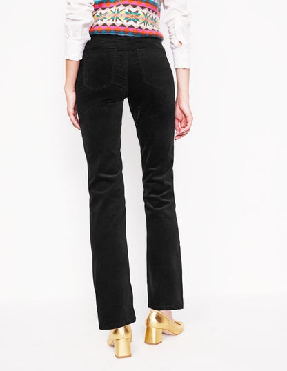 Samtjeans mit Five-Pocket-Design-Schwarz