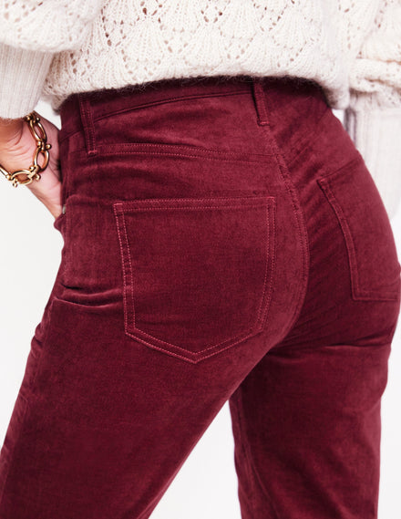 Samtjeans mit Five-Pocket-Design-Kastanie