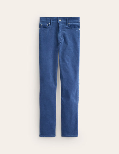 Samtjeans mit Five-Pocket-Design-Denim-Blau