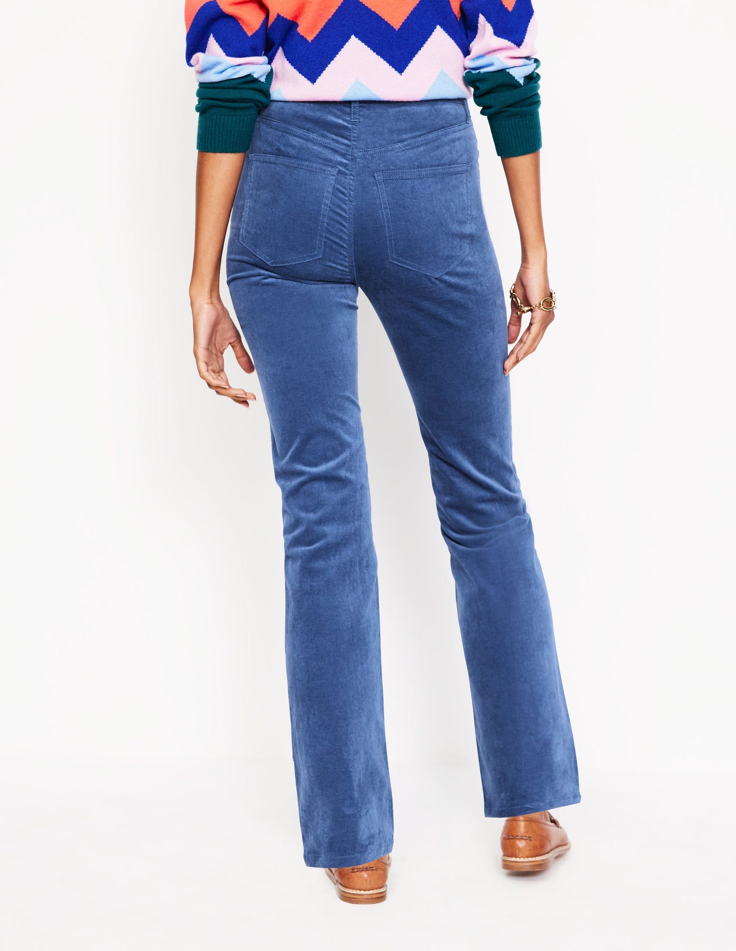 Samtjeans mit Five-Pocket-Design-Denim-Blau