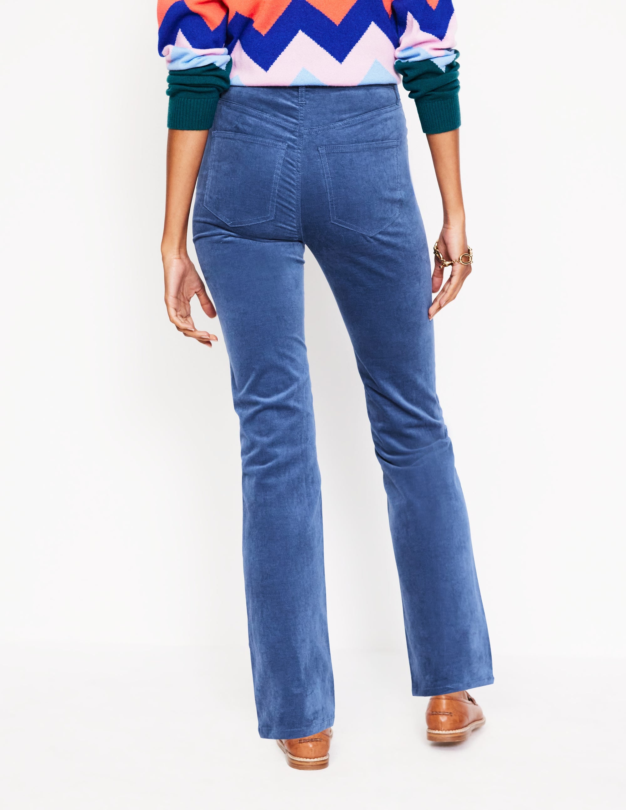 Samtjeans mit Five-Pocket-Design-Denim-Blau - Image 3