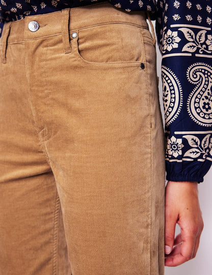 Samtjeans mit Five-Pocket-Design-Cappuccinobraun