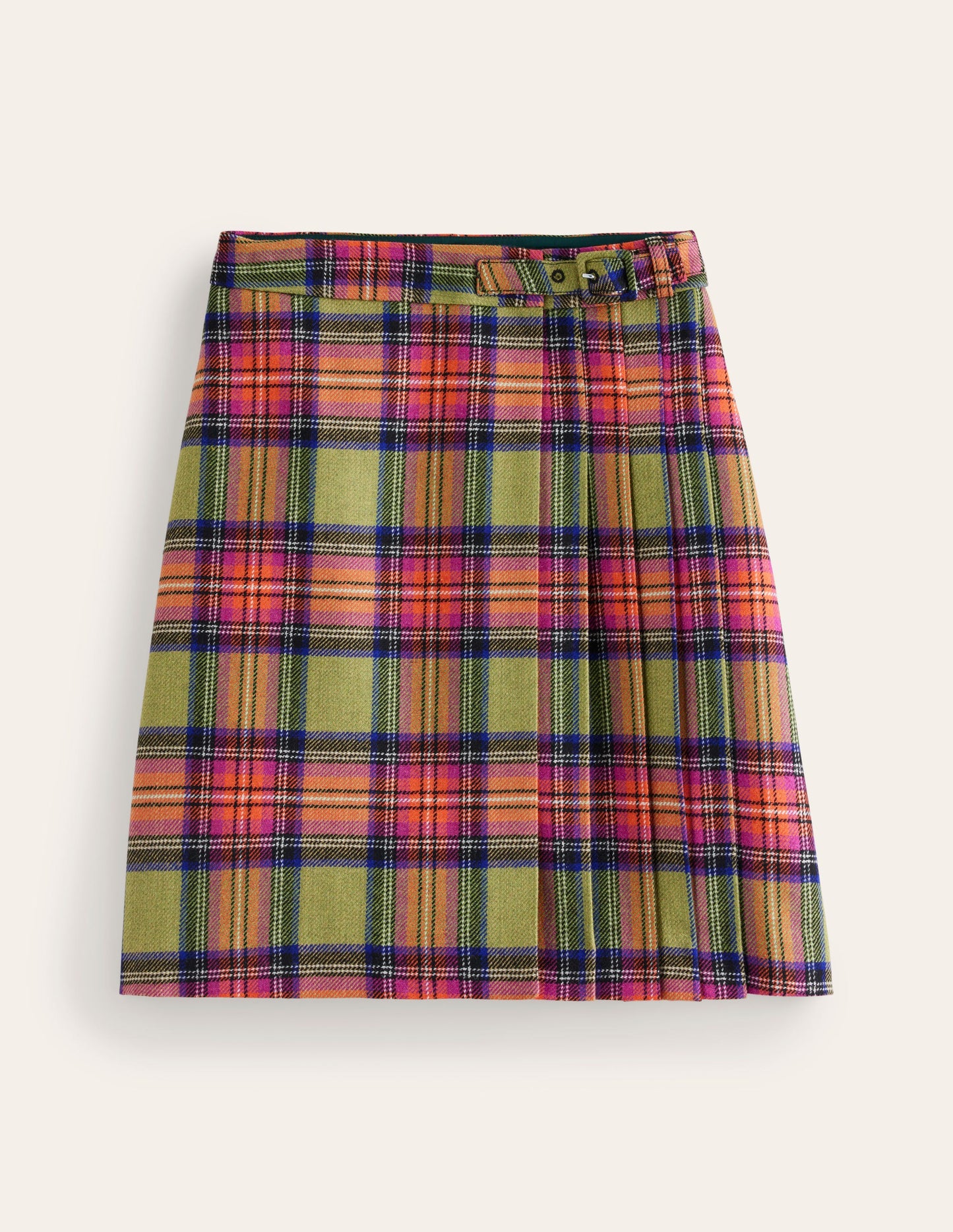 Helen Kilt mit Schnalle-Grün und Lila kariert