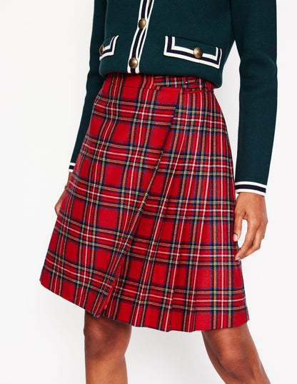 Helen Kilt mit Schnalle-Rot und Blau, Kariert