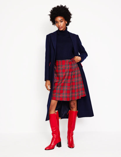 Helen Kilt mit Schnalle-Rot und Blau, Kariert