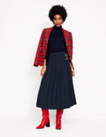 Josephine Midi-Schottenrock-Aqua Marine Marl