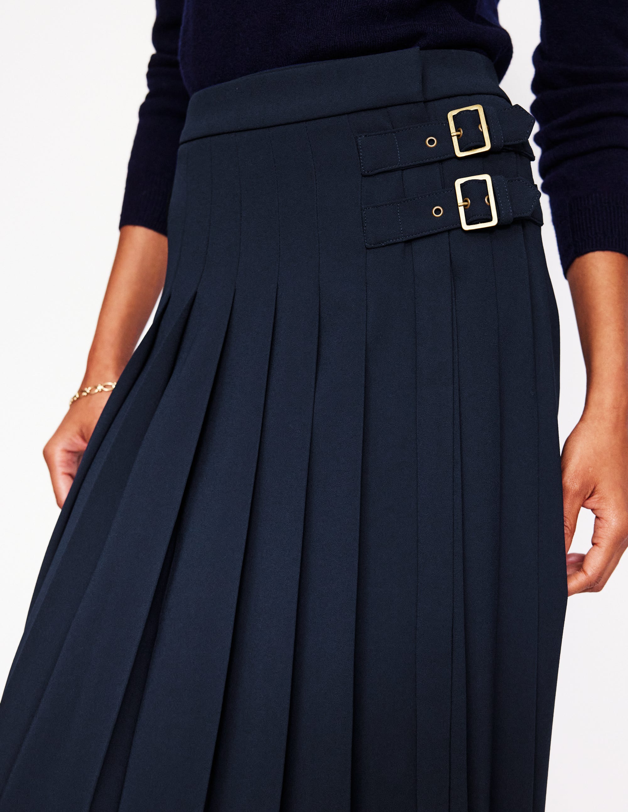 Josephine Midi-Schottenrock-Aqua Marine Marl - Image 2