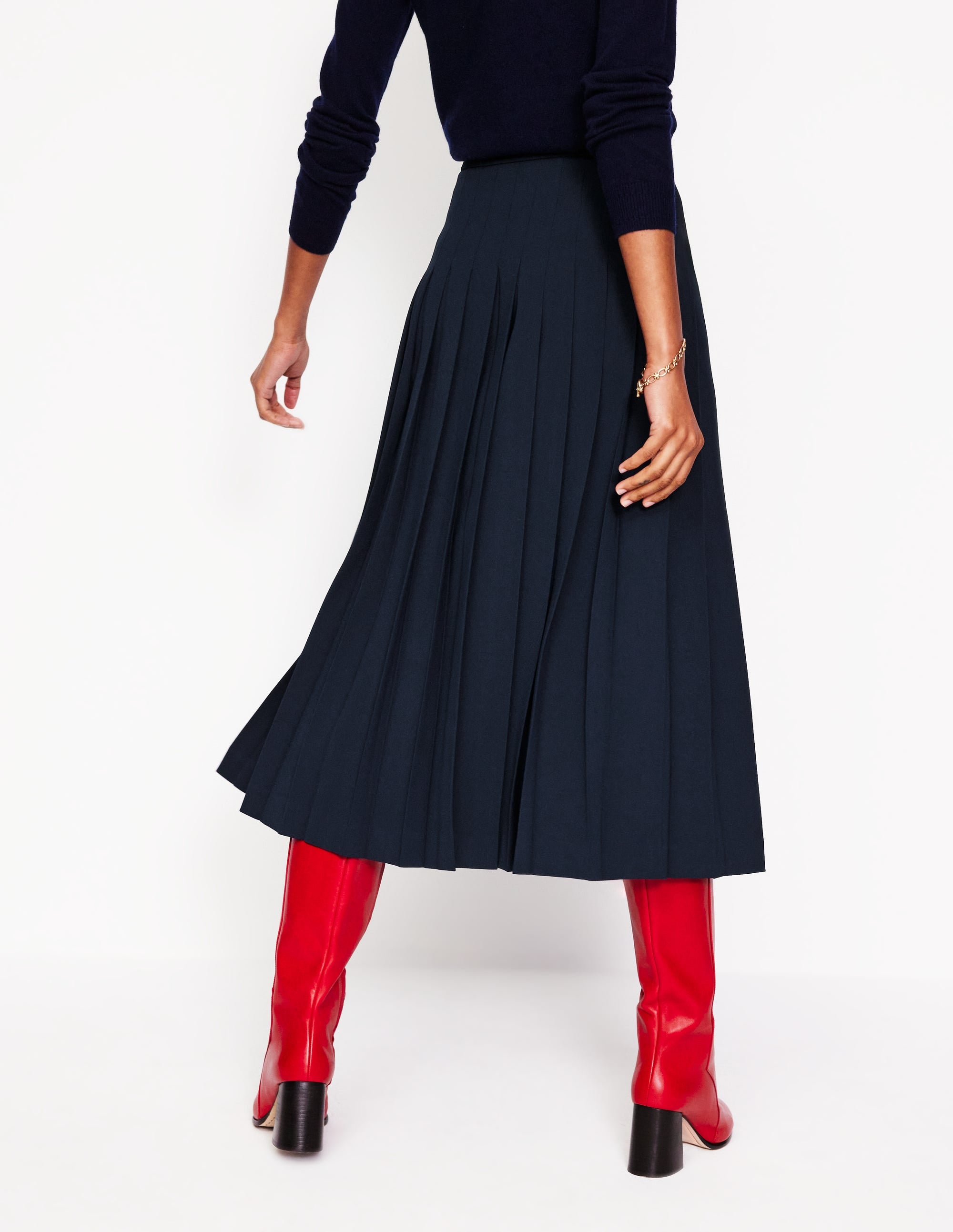 Josephine Midi-Schottenrock-Aqua Marine Marl - Image 3