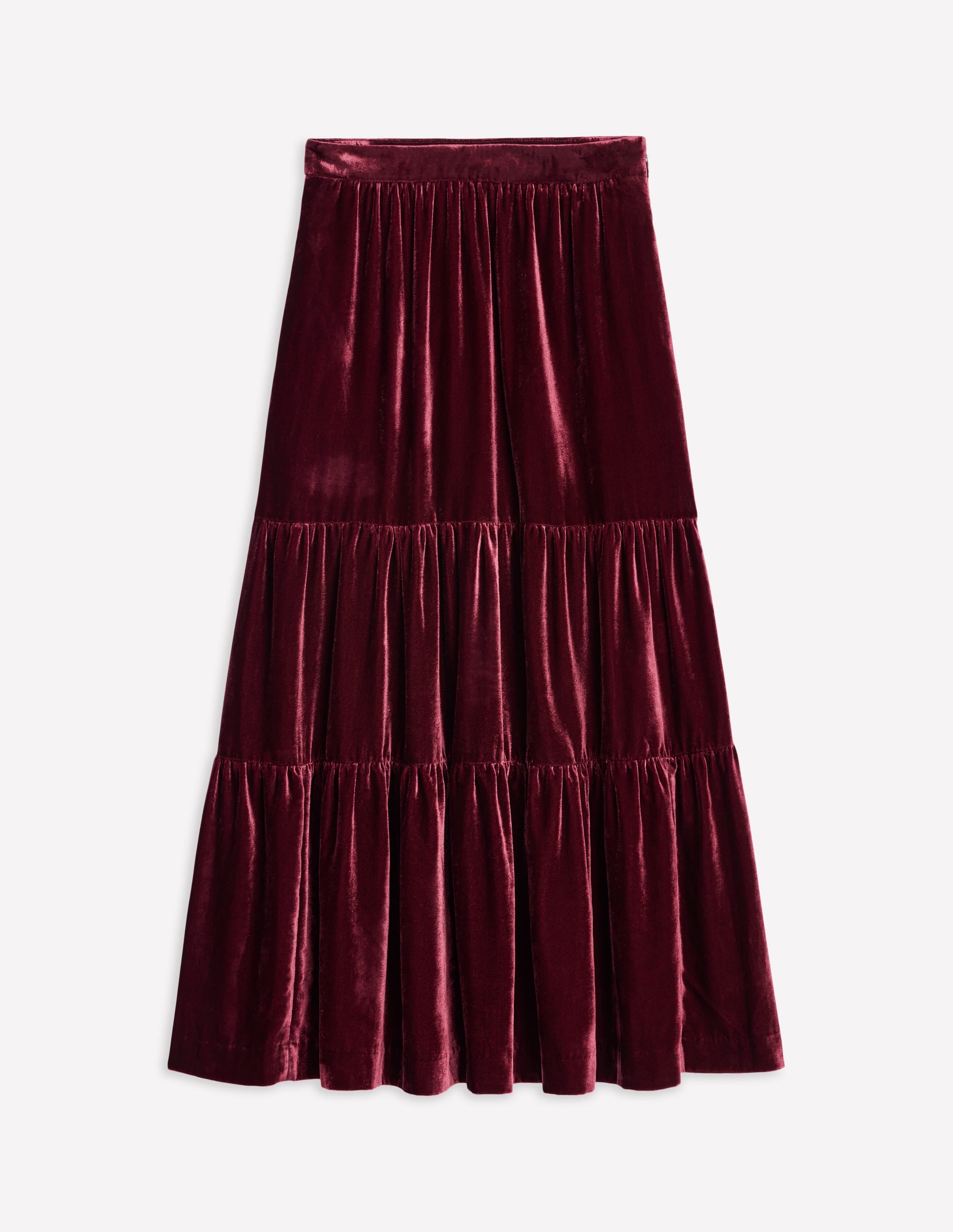 Viv Gestufter Maxirock aus Samt-Beatnik Red/Dark Burgundy - Image 6