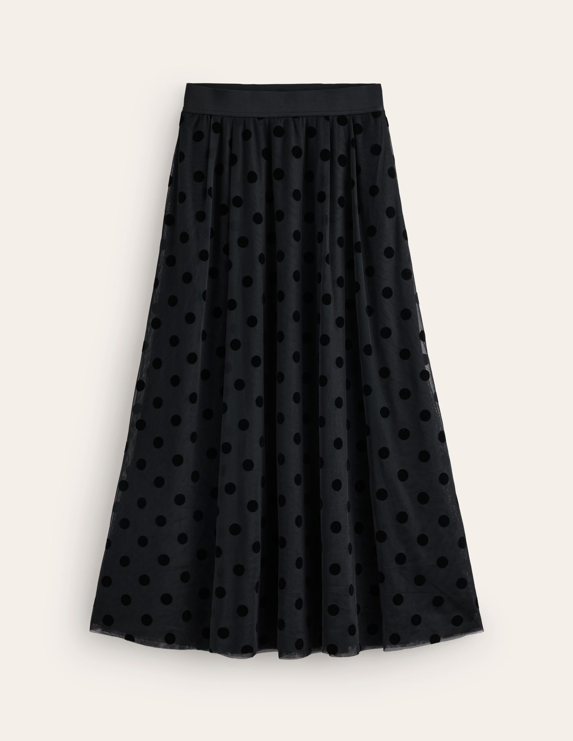 Jupe midi Isabella en tulle-Noir, pois - Image 5
