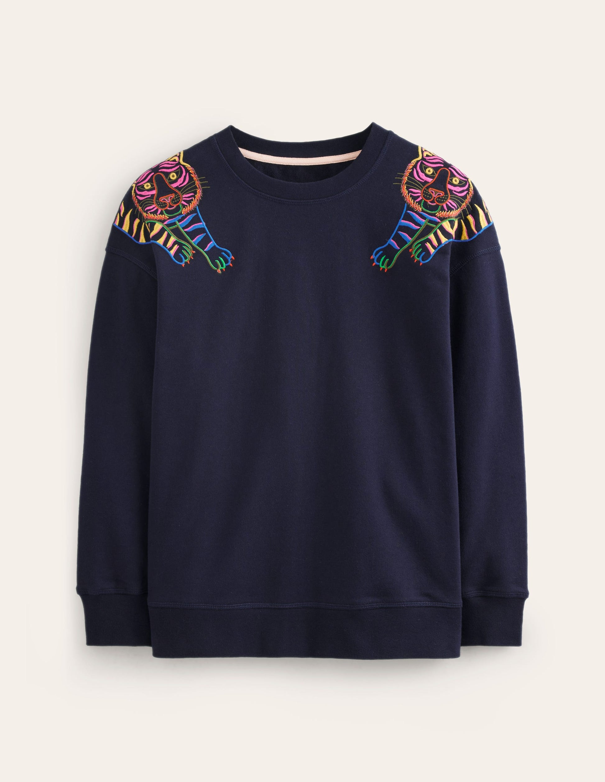 Sweat Emi brodé-Bleu marine, broderie tigre-6