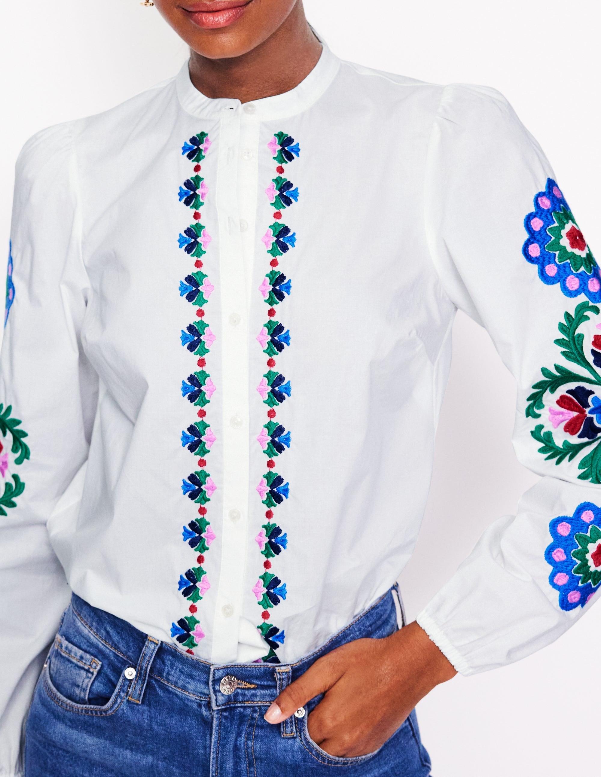 Top saisissant brodé-Broderie multi blanche - Image 2