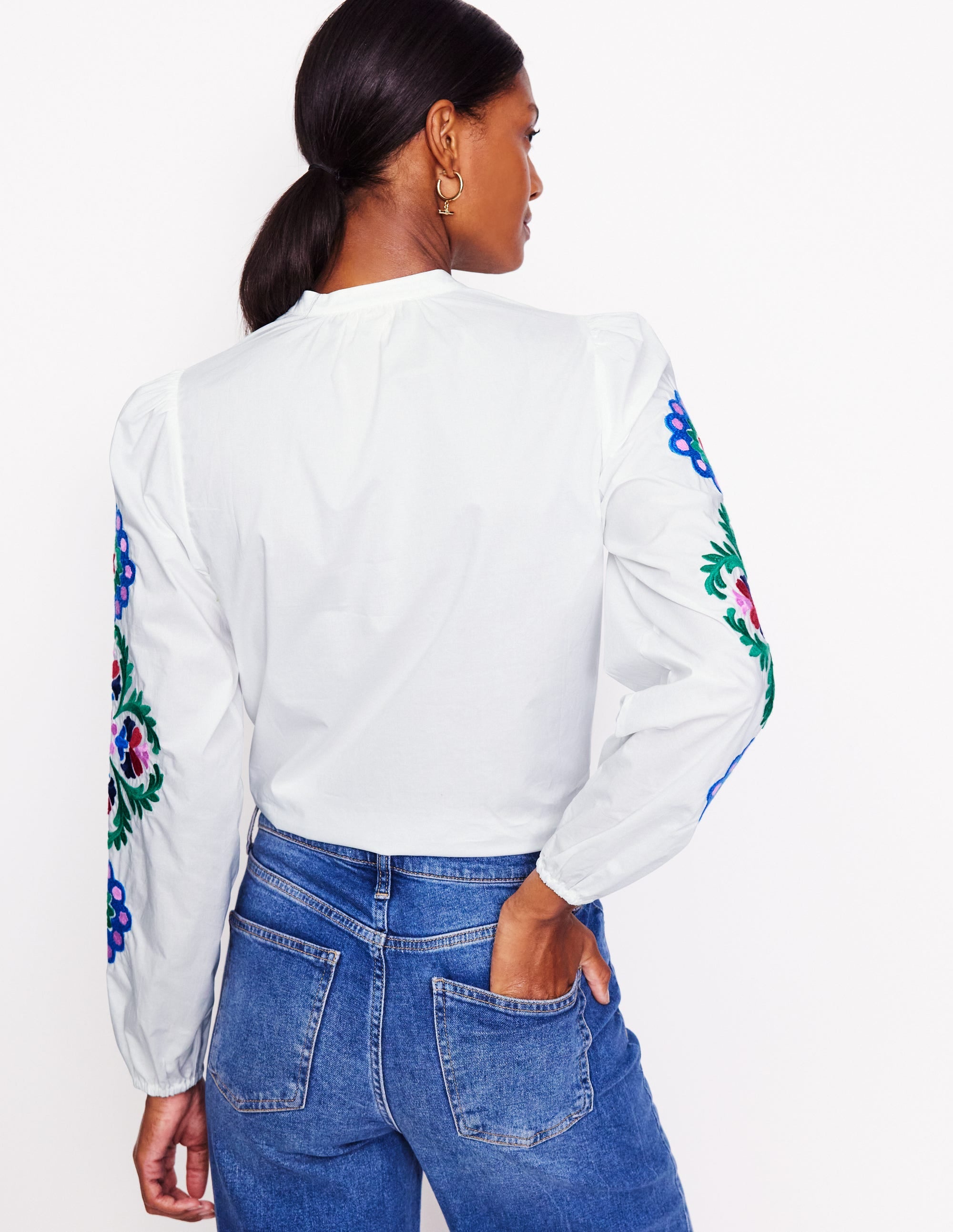 Top saisissant brodé-Broderie multi blanche - Image 3