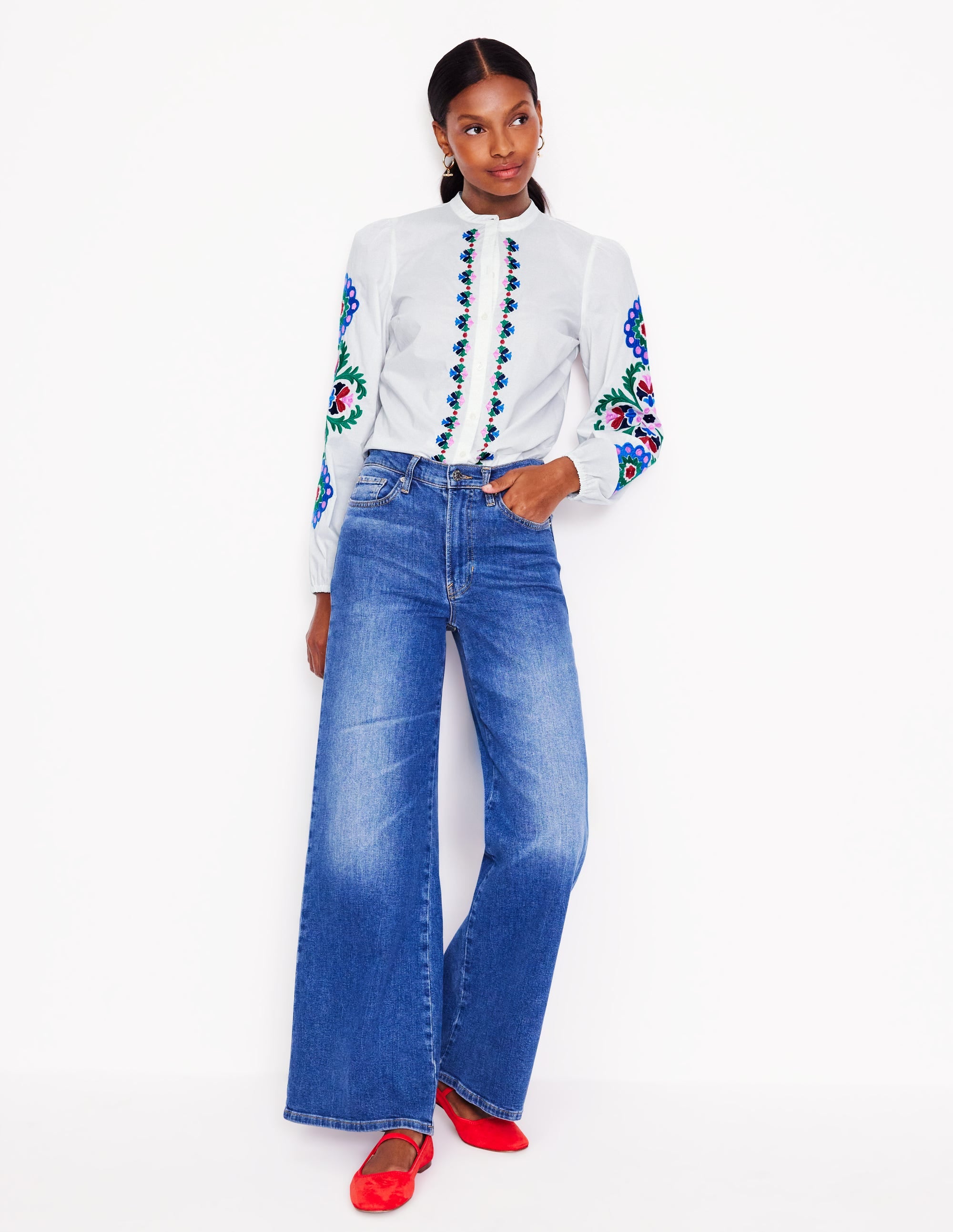 Top saisissant brodé-Broderie multi blanche - Image 4