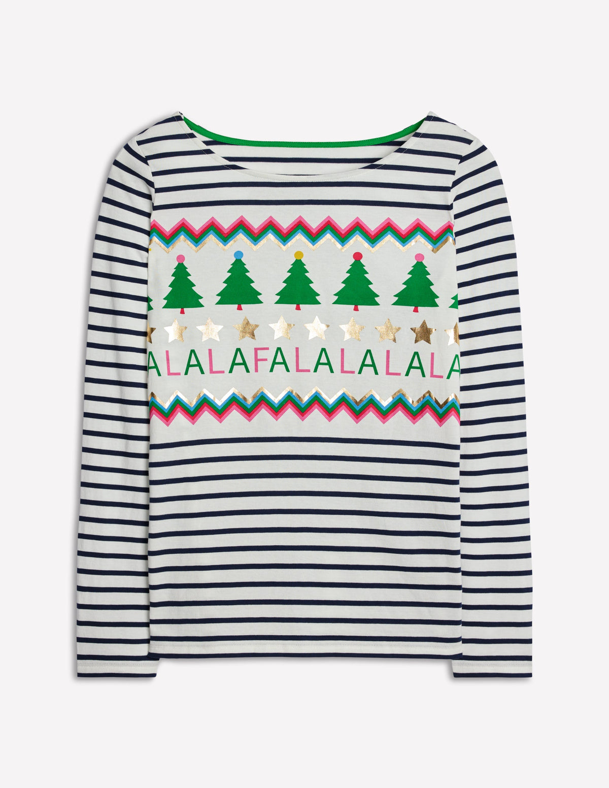 Ella Breton-Shirt mit langen Ärmeln-Naturweiß, Marineblau, Falalala - Image 5
