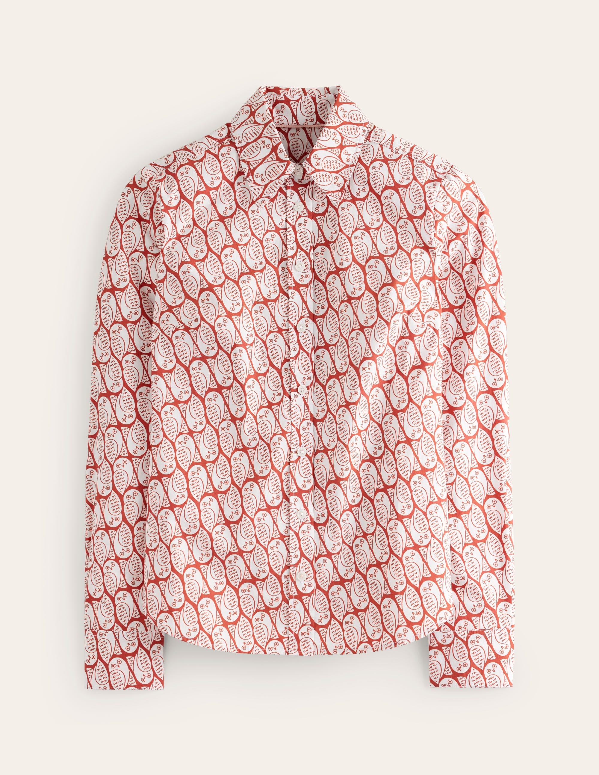 Chemise Sienna en coton-Cuivre, motif Owl Stamp - Image 6