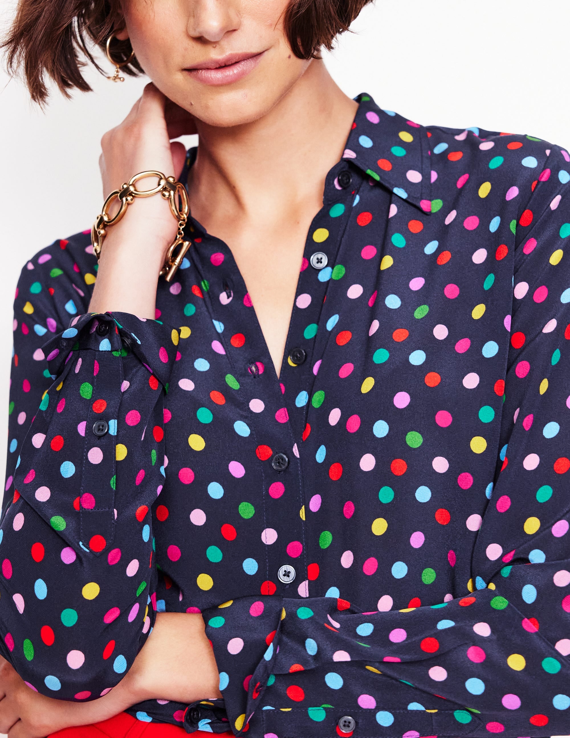 Chemise Sienna en soie-Multi, pois abstraits - Image 2