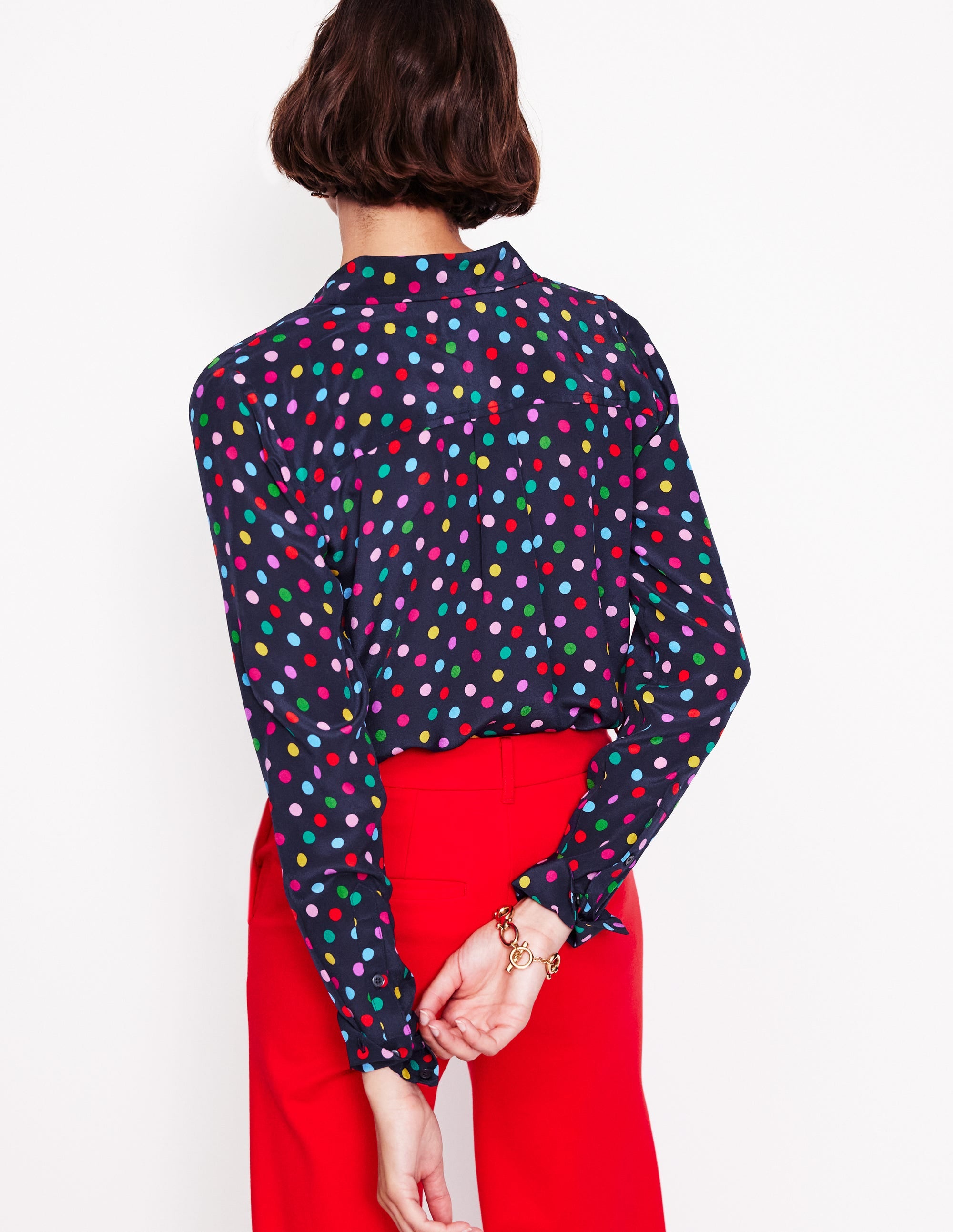Chemise Sienna en soie-Multi, pois abstraits - Image 3