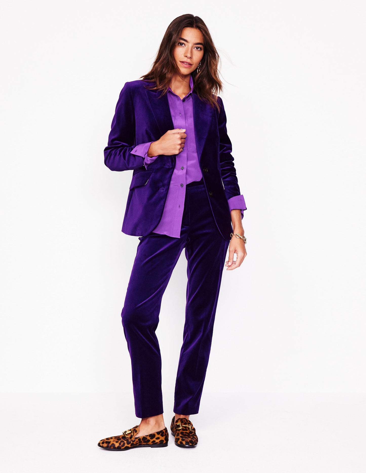 Connie Relaxed Silk Shirt-Royal Purple