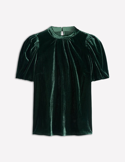 Puff Sleeve Velvet Top-Glade