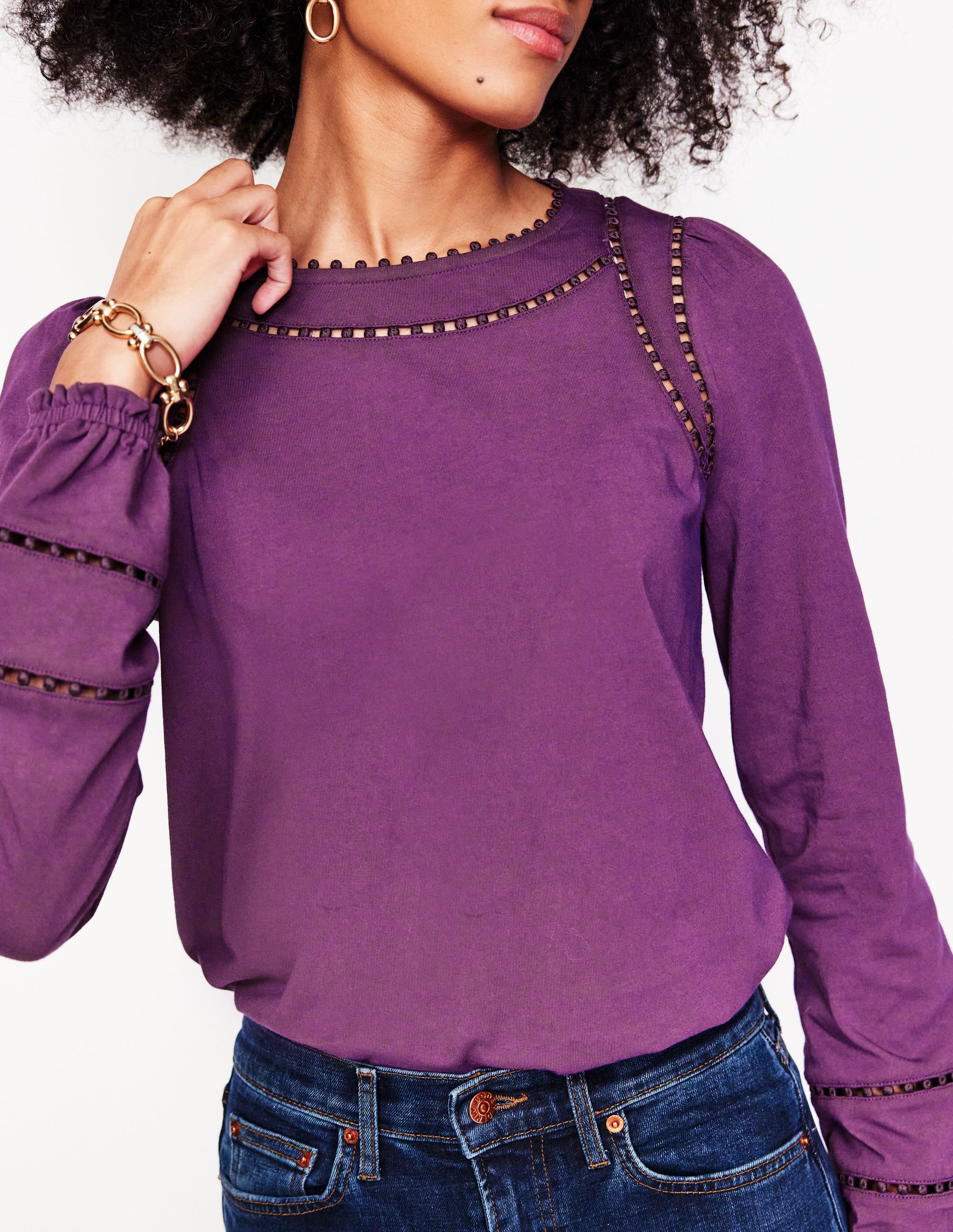 Top Mila à manches longues-Violette - Image 2