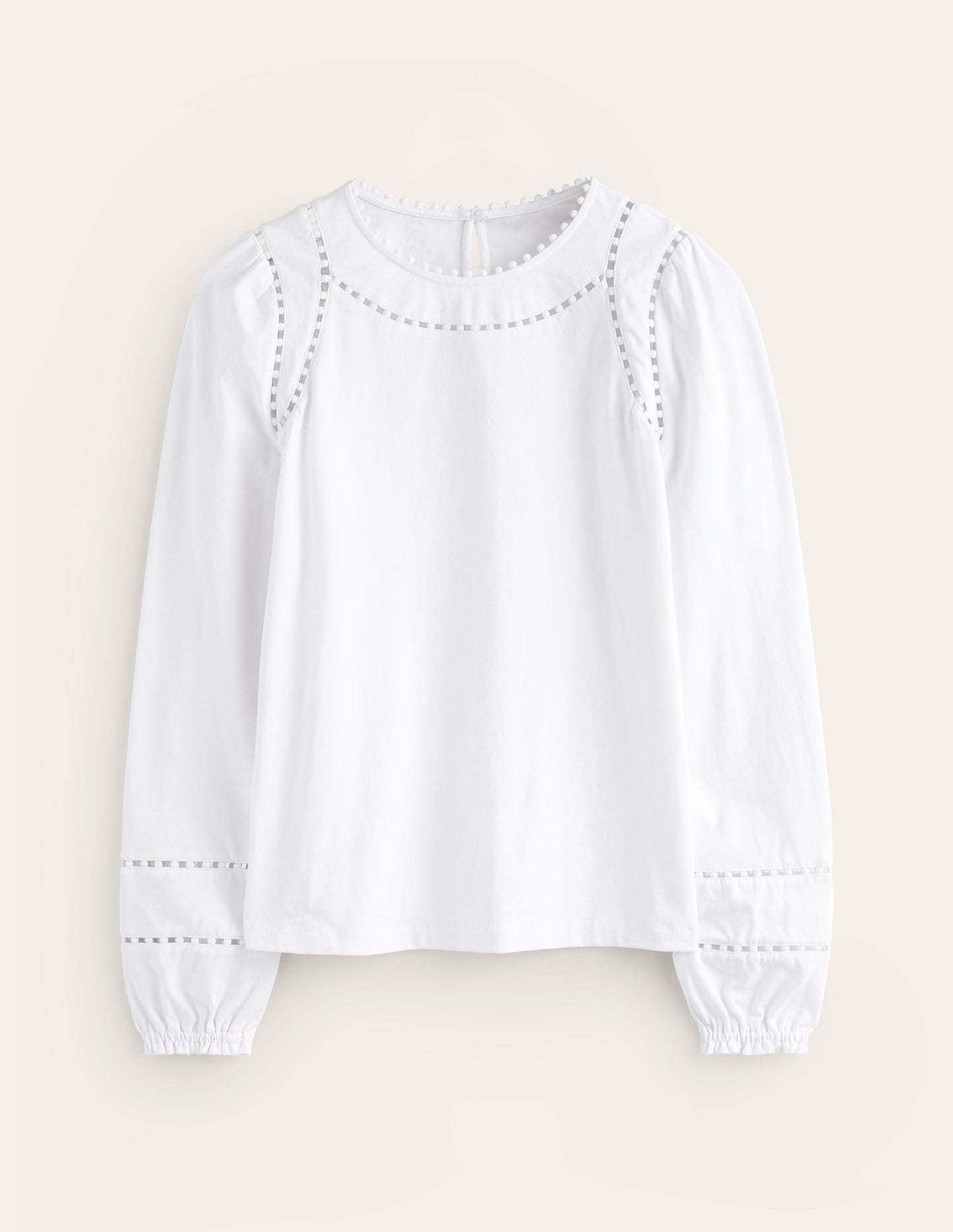 Mila Long Sleeve Top-White