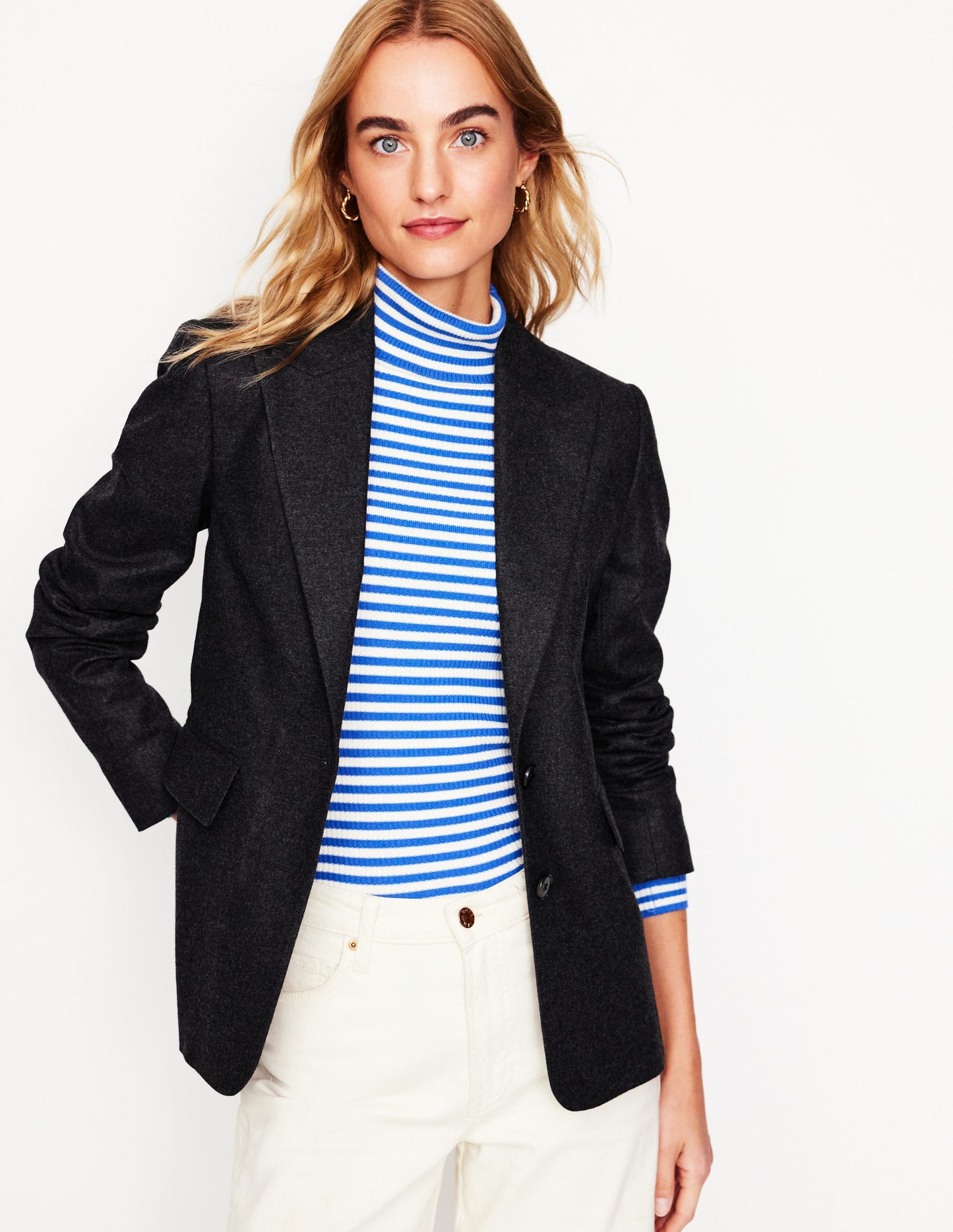 Marylebone Blazer aus Wollmischgewebe-Anthrazit Meliert