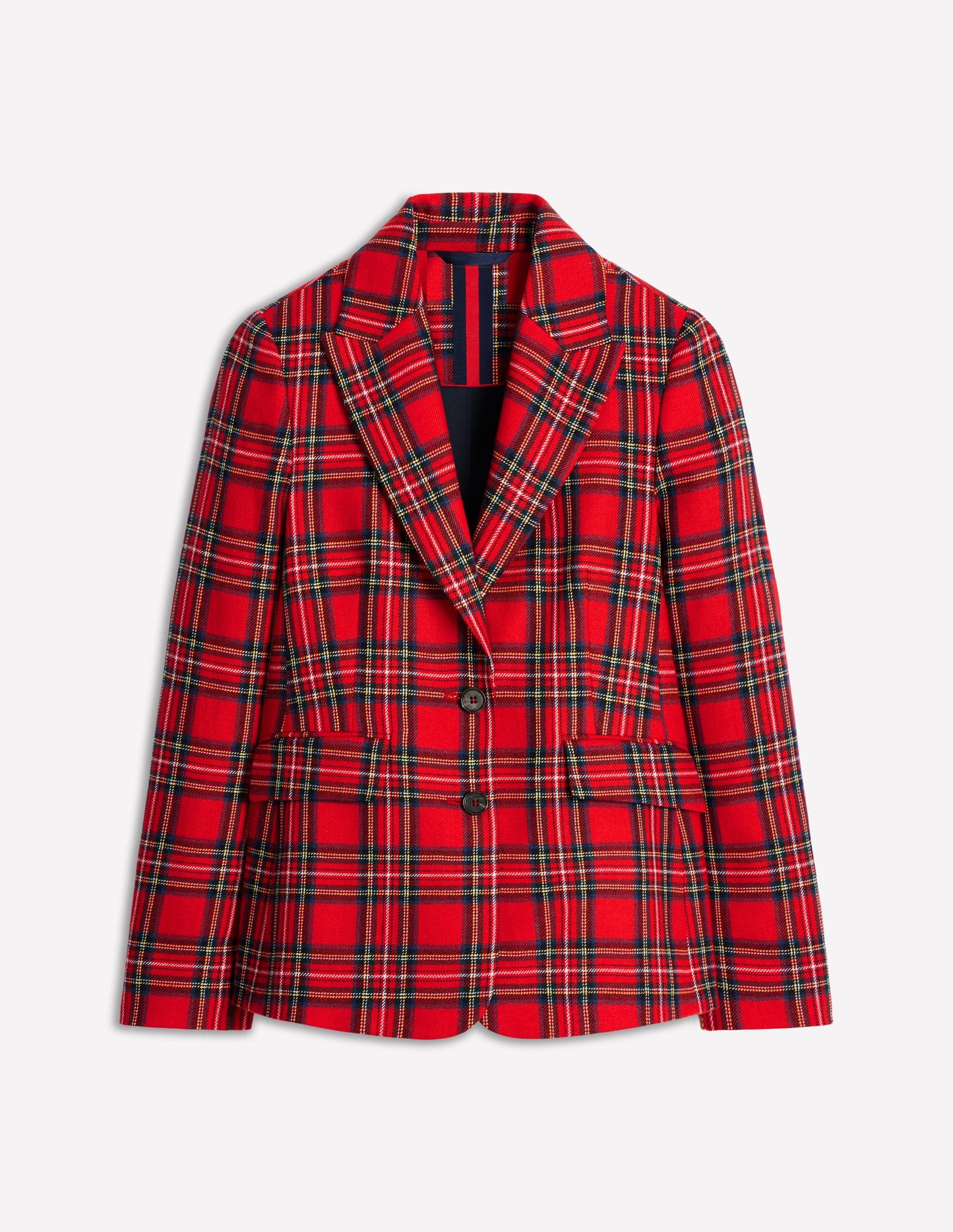 Marylebone Blazer aus Wollmischgewebe-Rot und Blau, Kariert