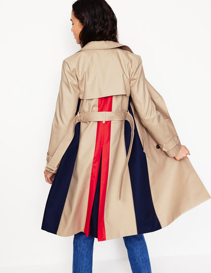 Trenchcoat in Blockfarben-Beige