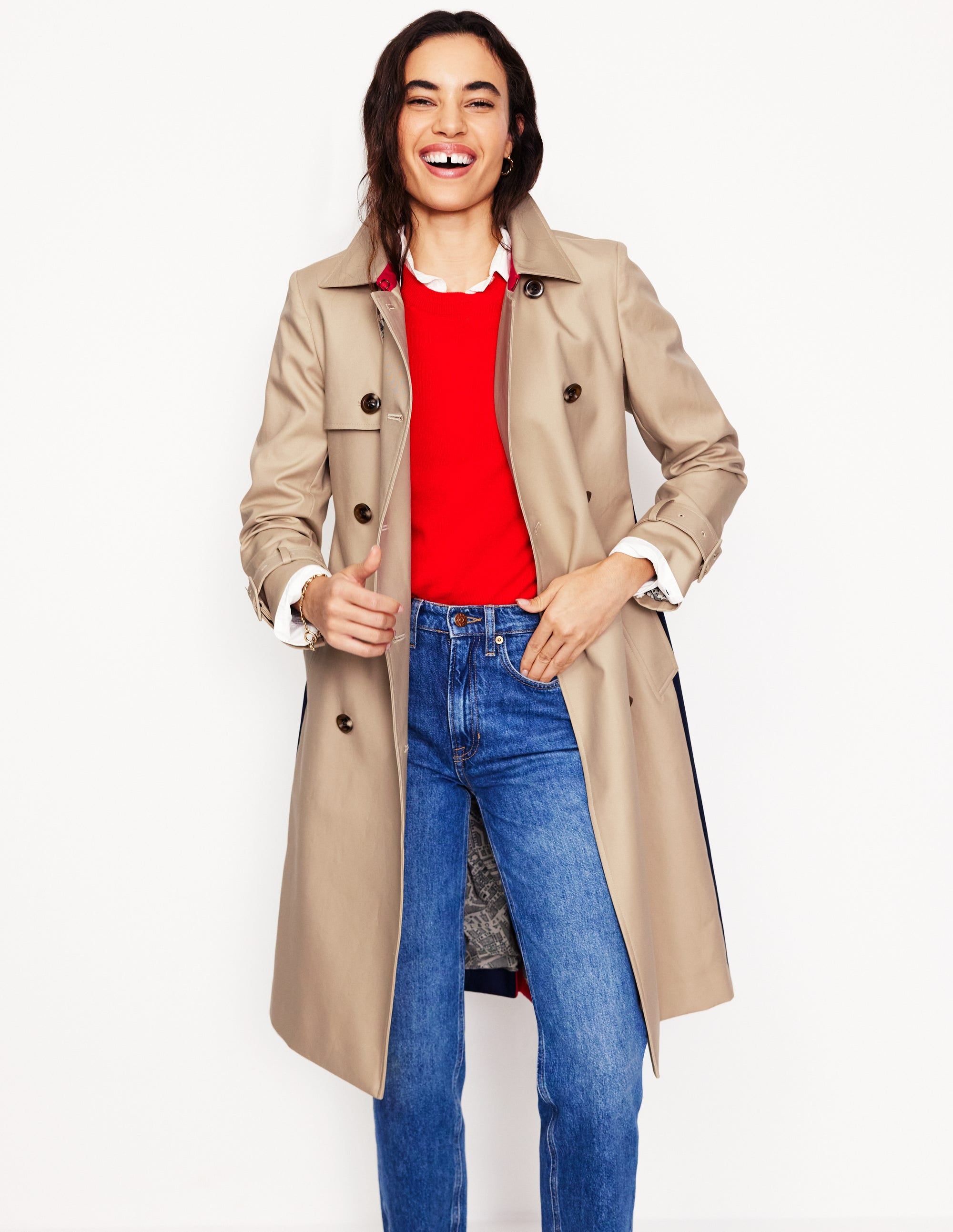 Trenchcoat in Blockfarben-Beige - Image 4