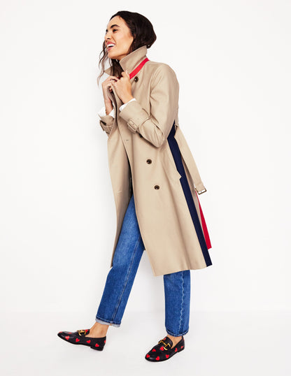 Trenchcoat in Blockfarben-Beige-5